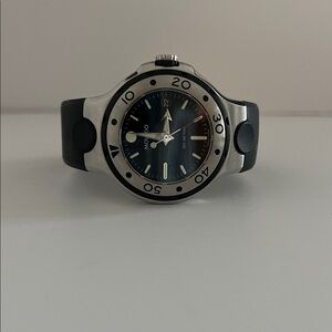 Movado Black and Silver Watch